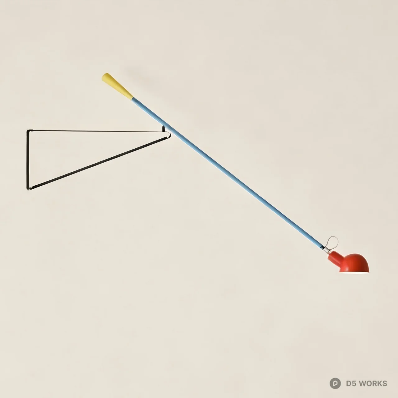 Mid-Century Modern Colorful Swing Arm Wall Lamp 3d model - Image 1