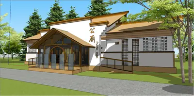 Modern Public Restroom Exterior