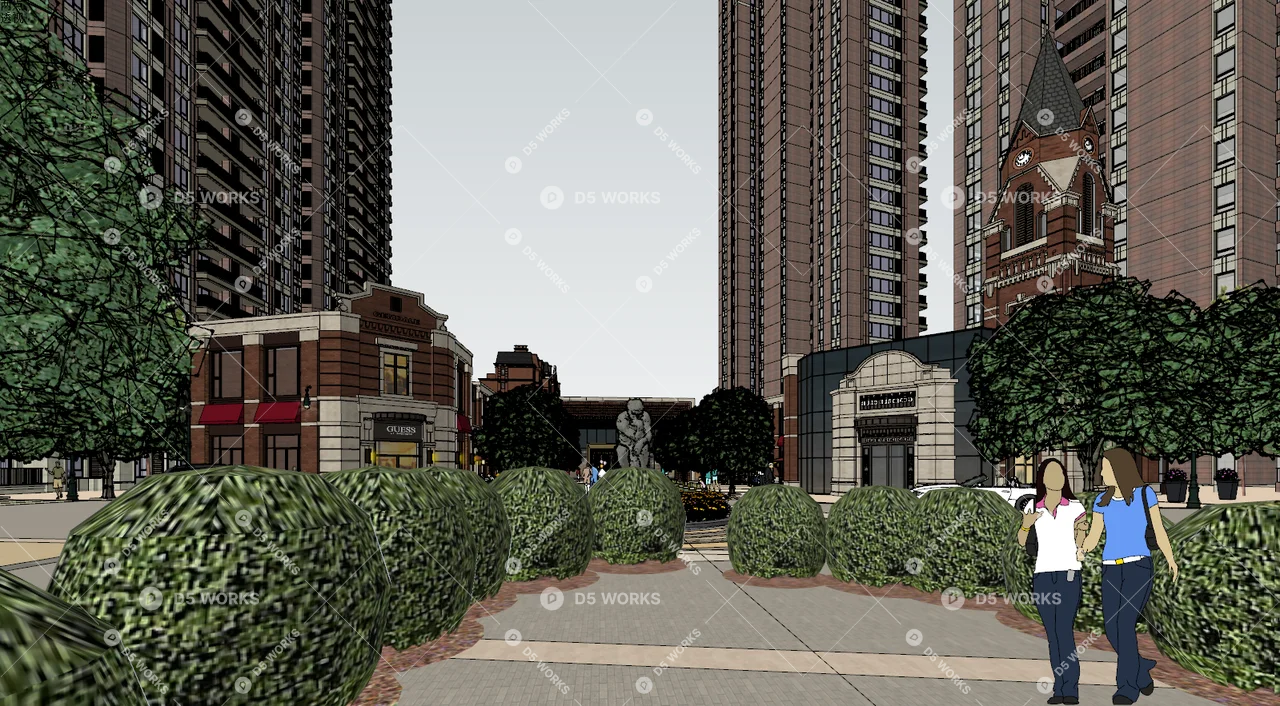 Residential Landscape 3d model thumbnail 3