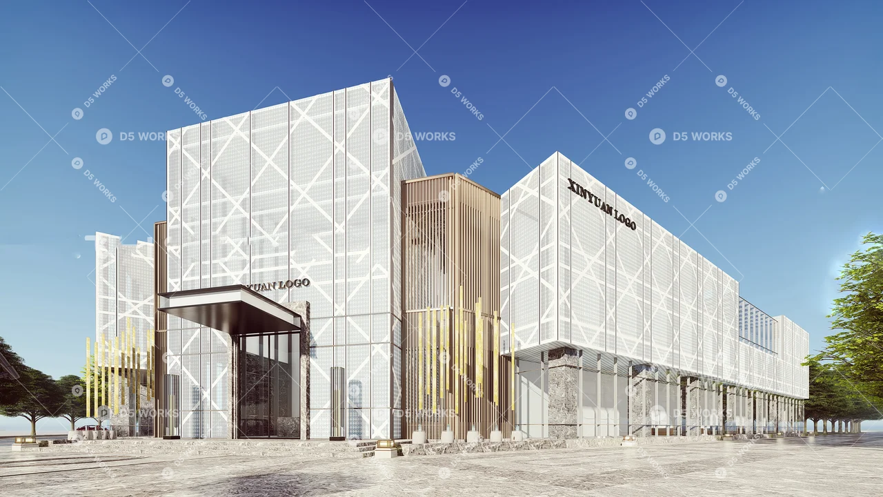 Sales Center Building 3d model thumbnail 4