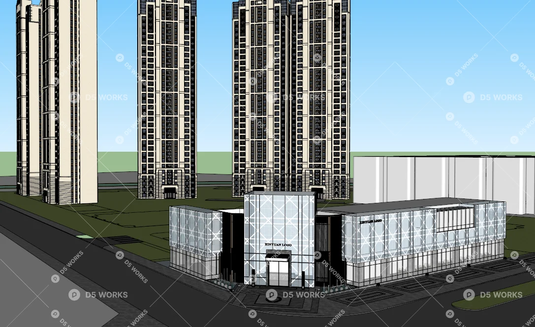 Sales Center Building 3d model thumbnail 3