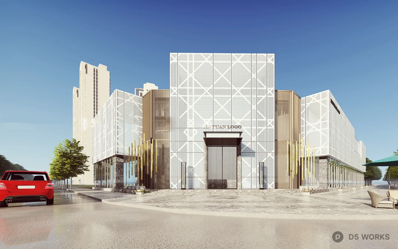 Modern Sales Office Building 3d model - Image 1