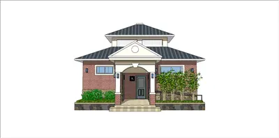 Modern Public Restroom Exterior