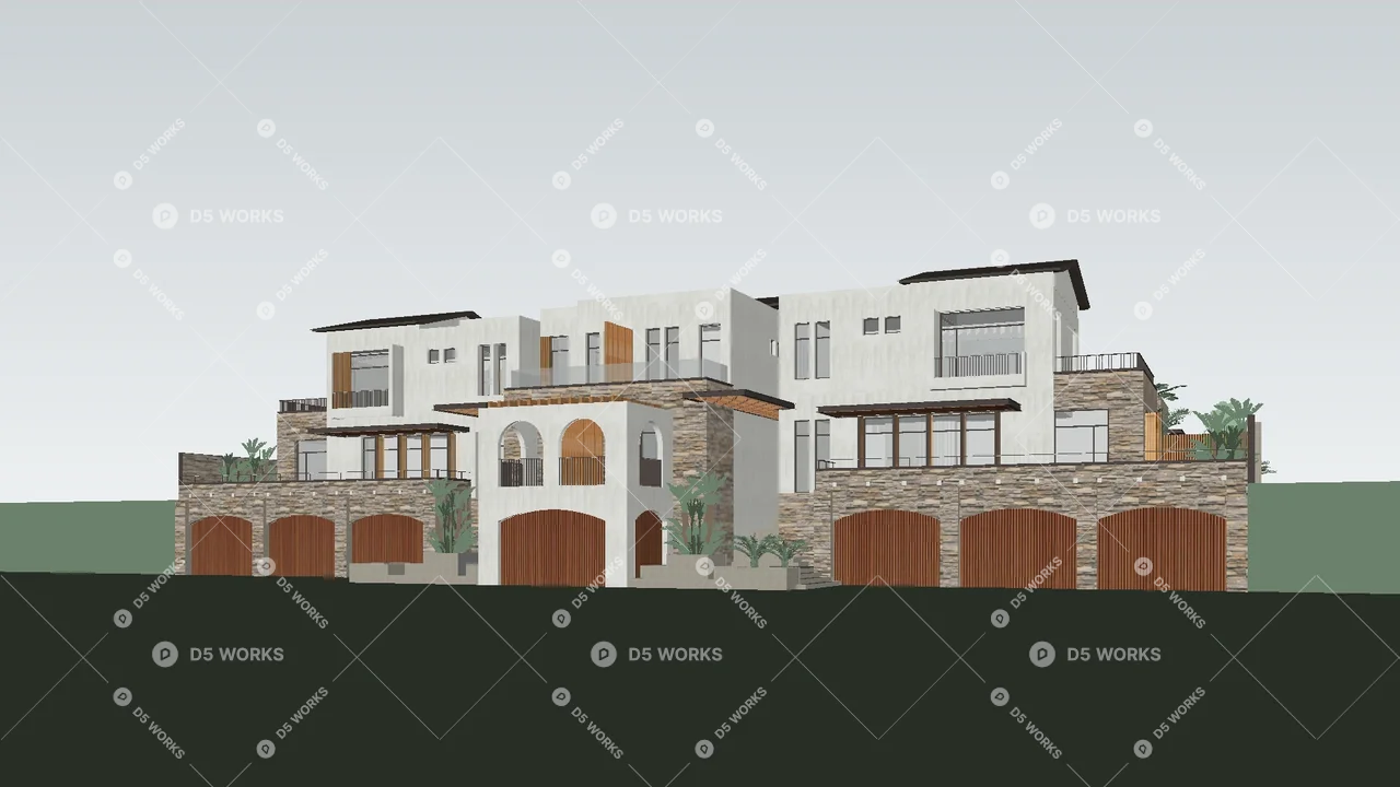 Semi-Detached Villa 3d model thumbnail 2