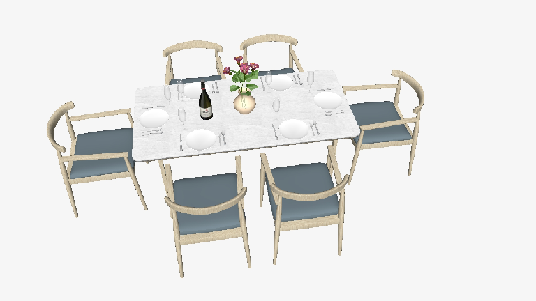 Modern Dining Table & Chairs Set