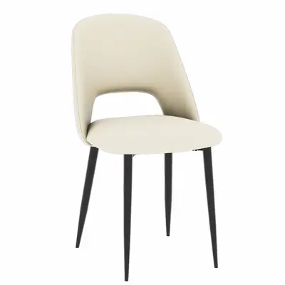 Modern Upholstered Dining Chair With Metal Legs 3d model