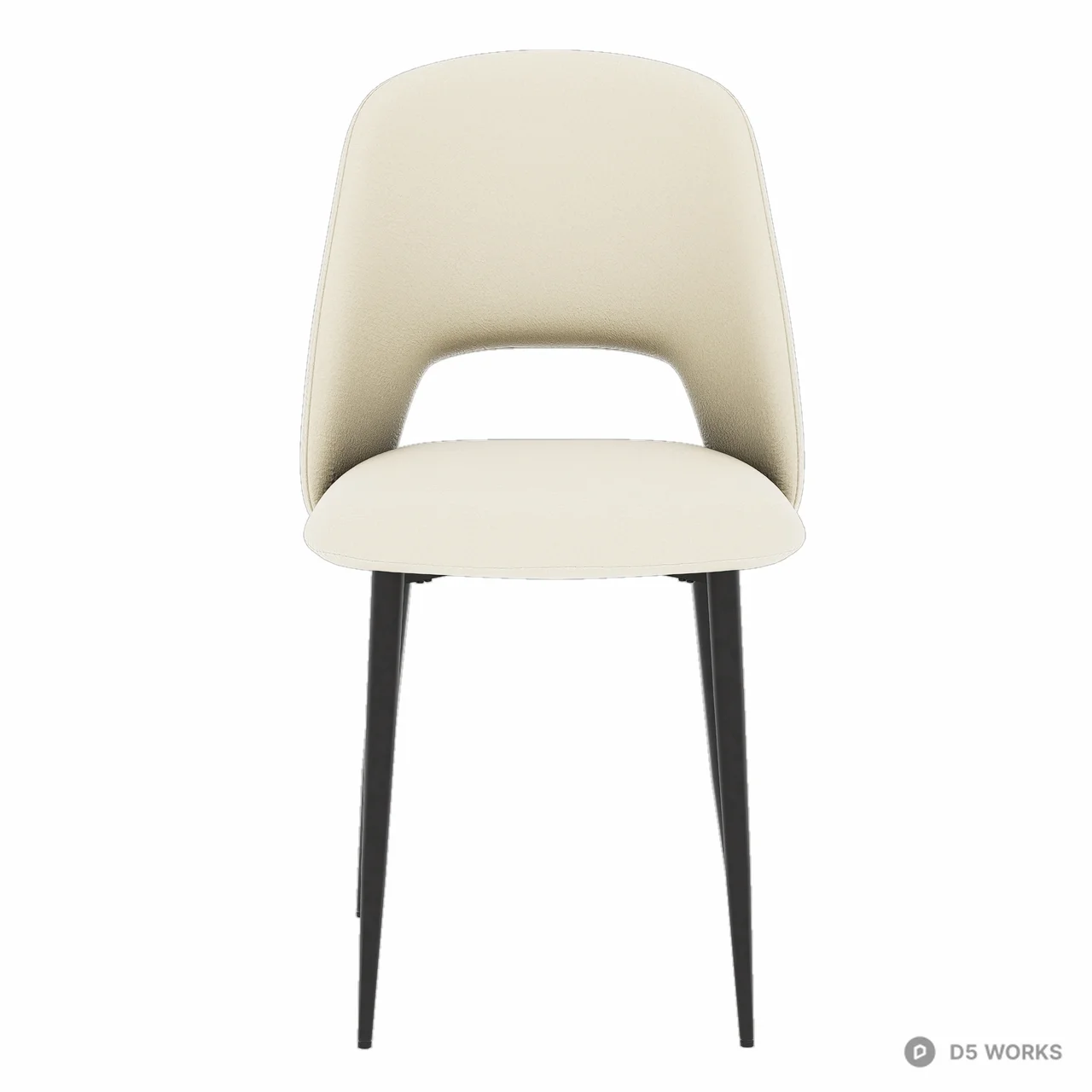 Modern Upholstered Dining Chair With Metal Legs 3d model thumbnail 3