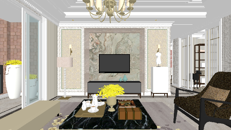 Transitional Home Living Room