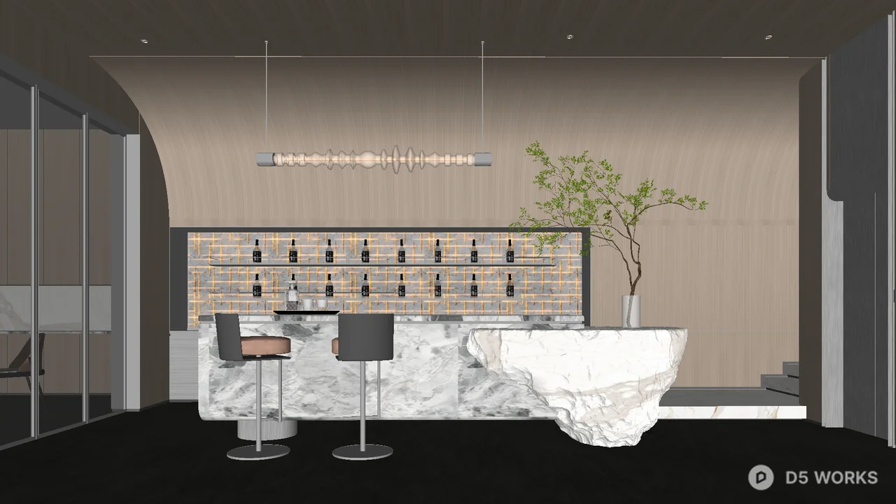 Modern Minimalist Reception Desk 3d model - Image 1