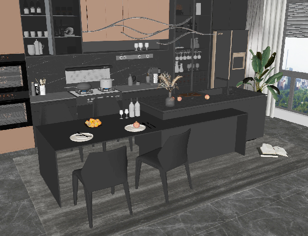 Modern Dining Table & Chairs Set