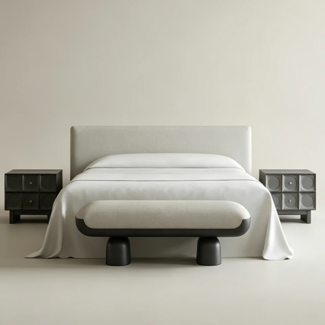 Simple and Modern Bedroom Bed Set 3d model