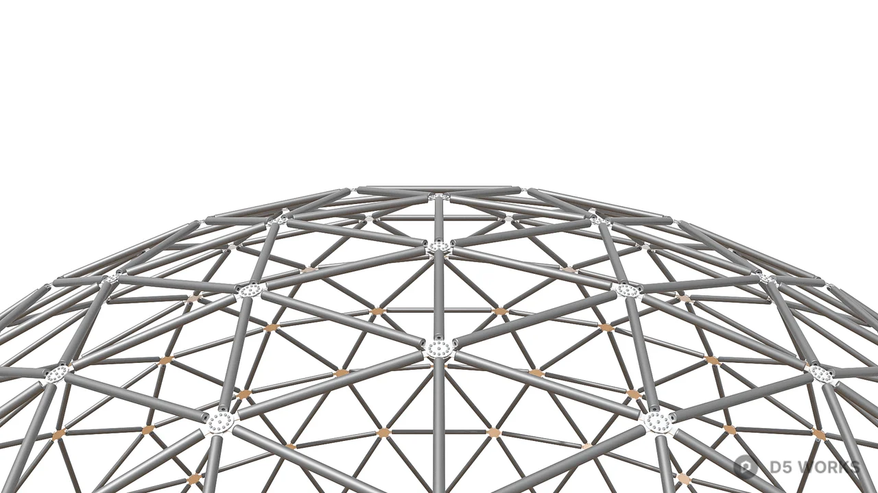 Geodesic Dome Pavilion 3d model thumbnail 2
