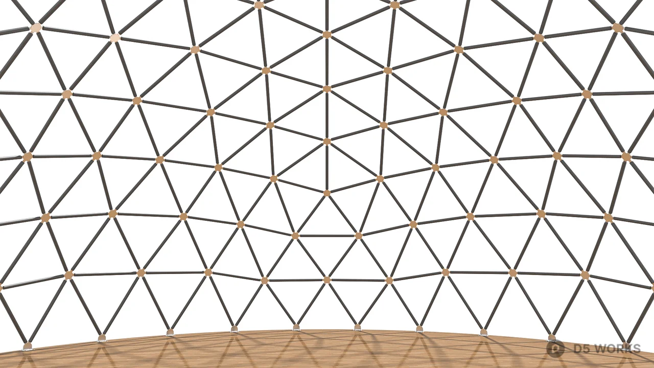 Geodesic Dome Pavilion 3d model thumbnail 5