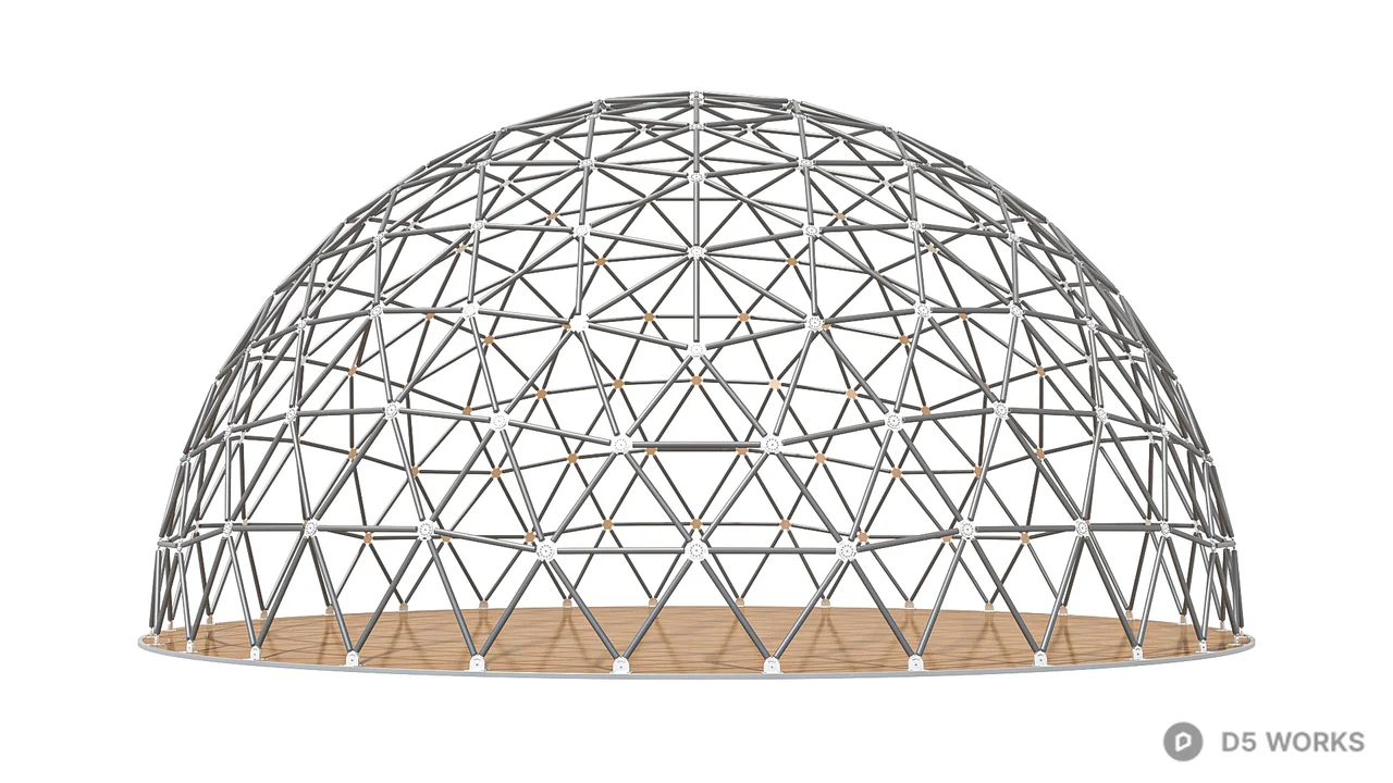 Geodesic Dome Pavilion 3d model thumbnail 4