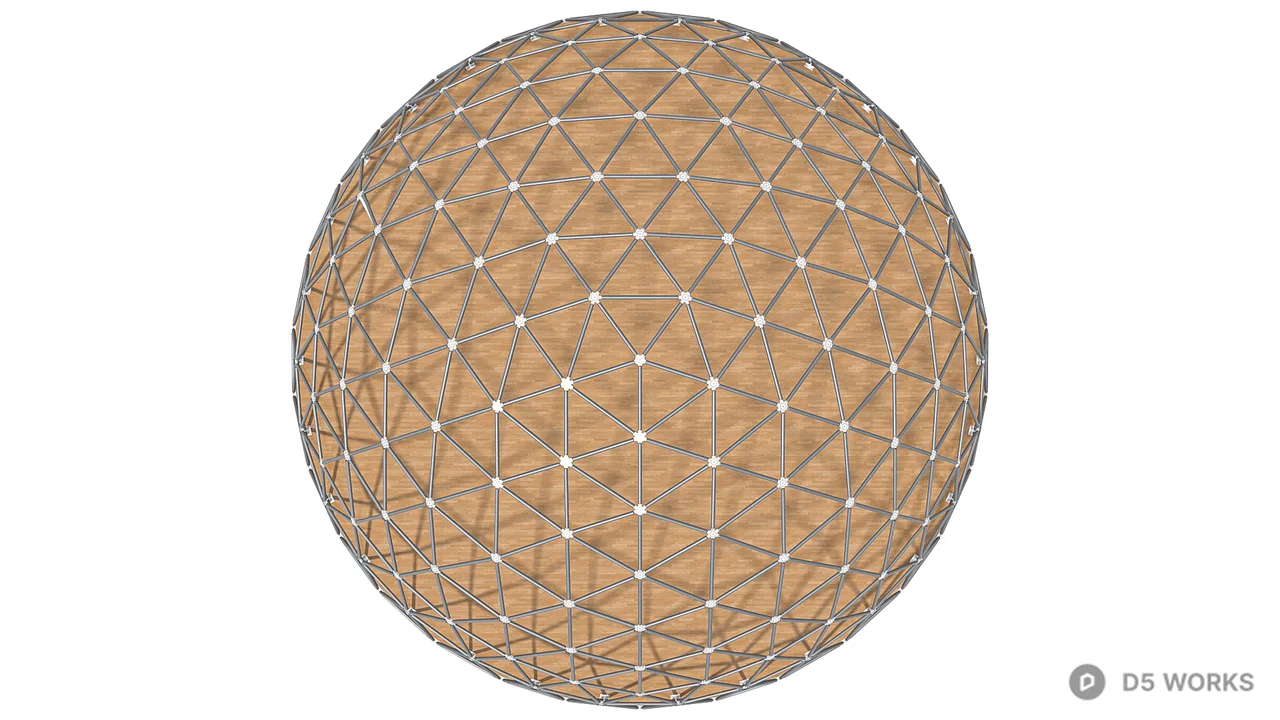 Geodesic Dome Pavilion 3d model thumbnail 9