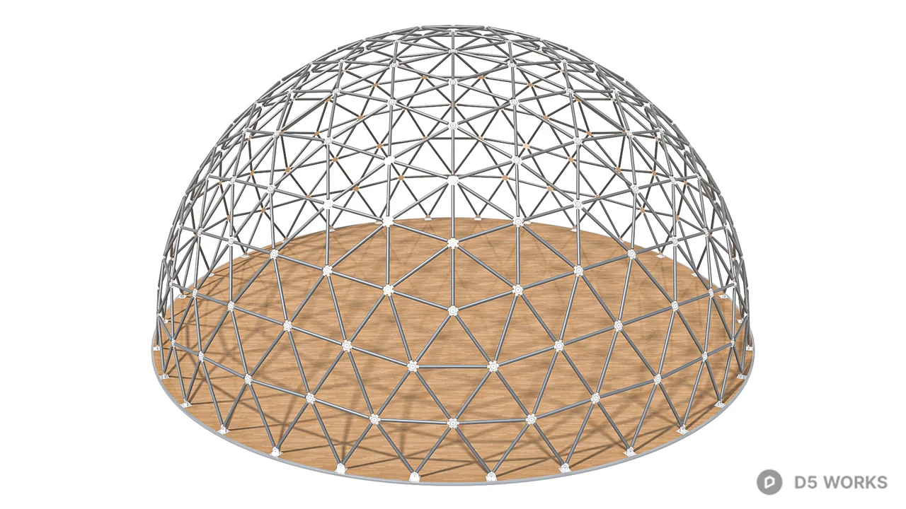 Geodesic Dome Pavilion 3d model thumbnail 8
