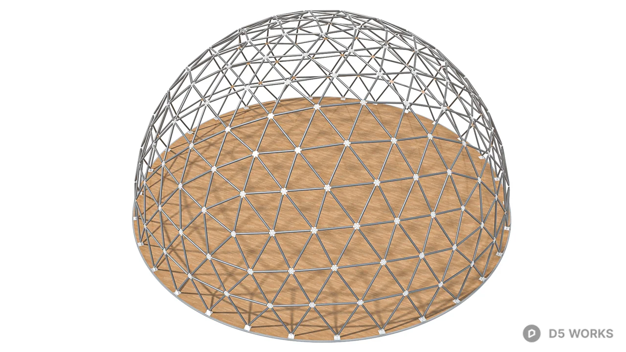 Geodesic Dome Pavilion 3d model thumbnail 10