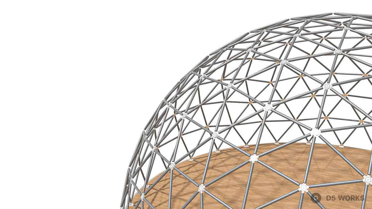 Geodesic Dome Pavilion 3d model thumbnail 7