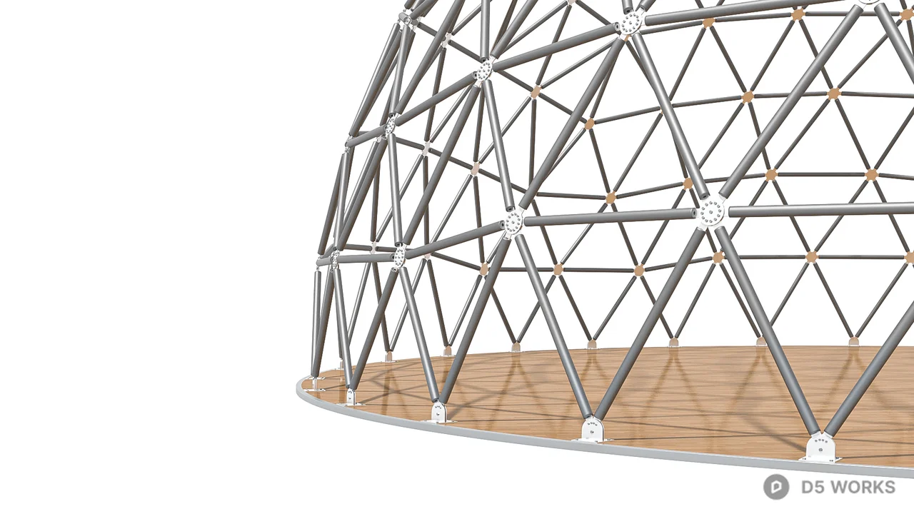 Geodesic Dome Pavilion 3d model thumbnail 3