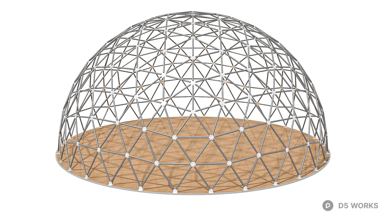 Geodesic Dome Pavilion 3d model thumbnail 6