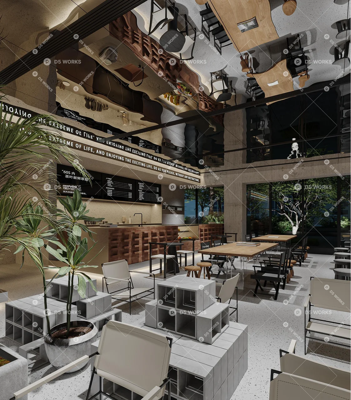Industrial Café 3d model thumbnail 3
