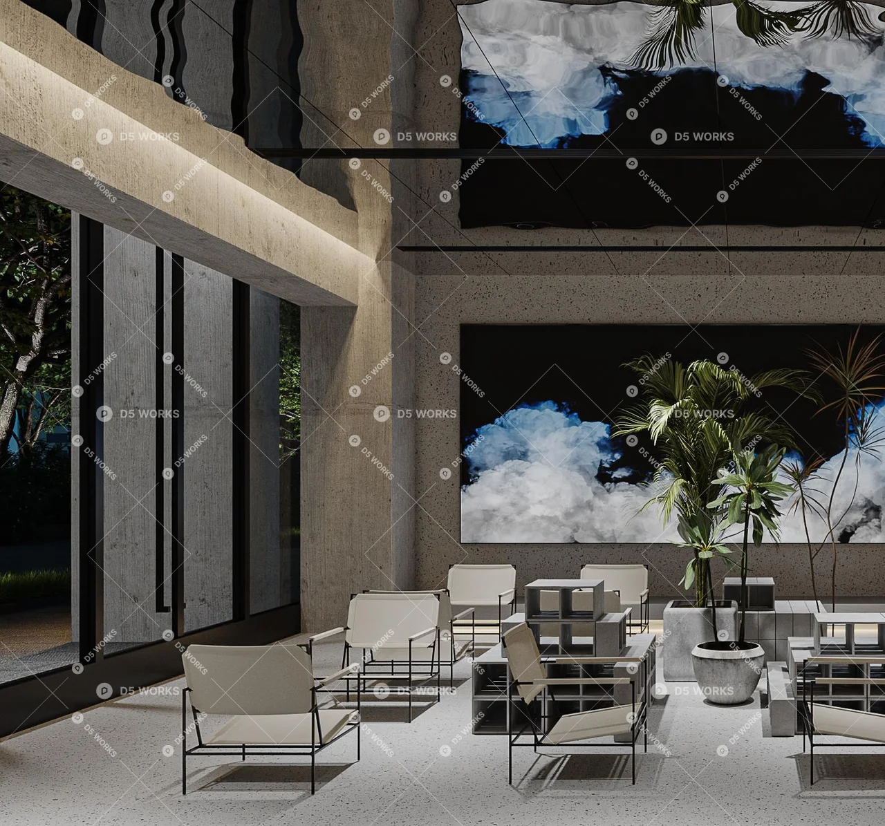 Industrial Café 3d model thumbnail 4