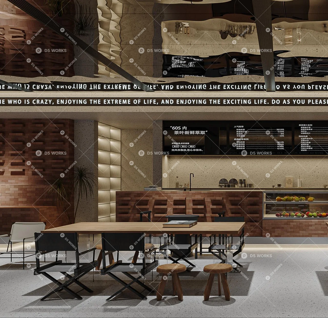 Industrial Café 3d model thumbnail 5