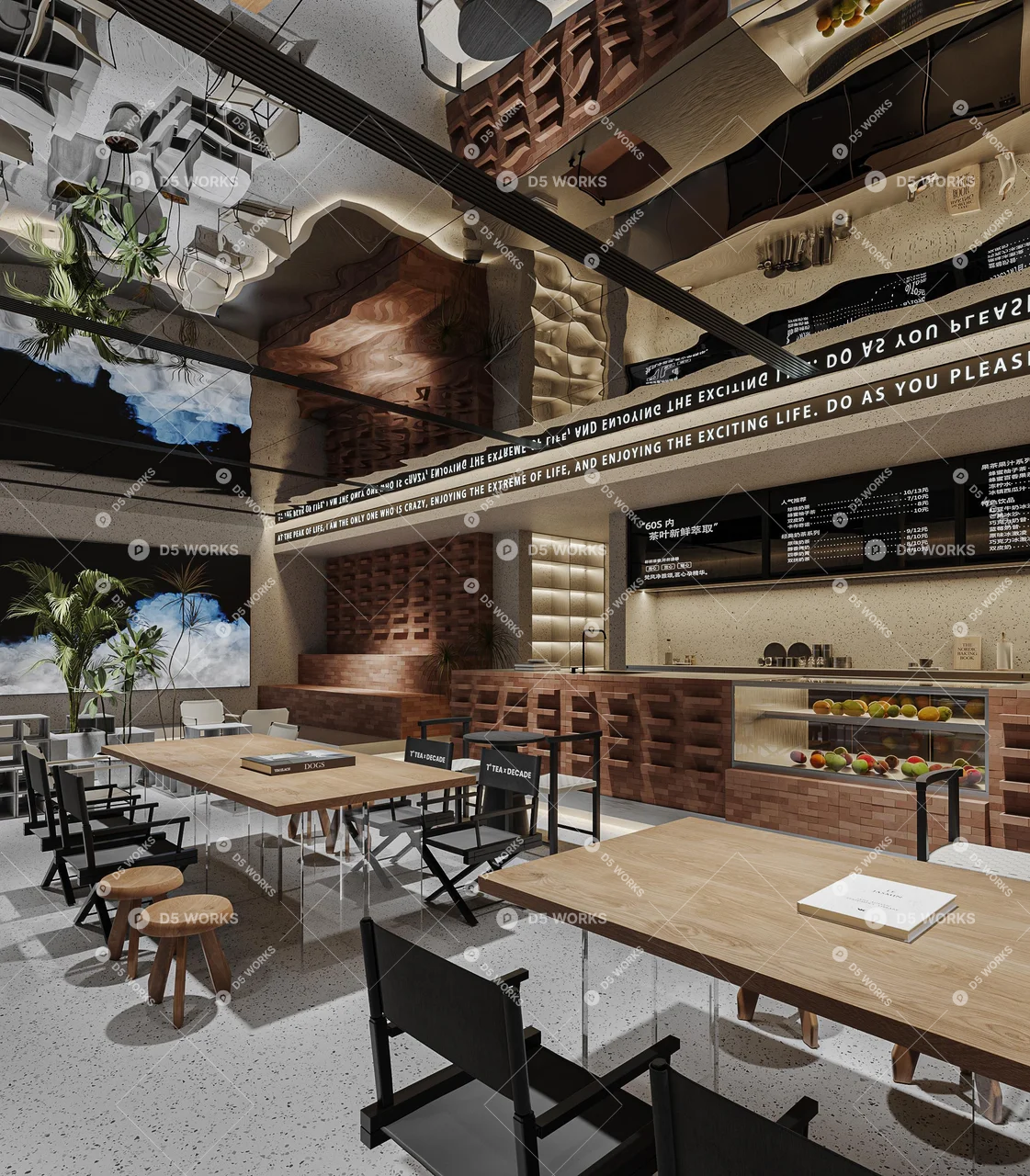 Industrial Café 3d model thumbnail 2
