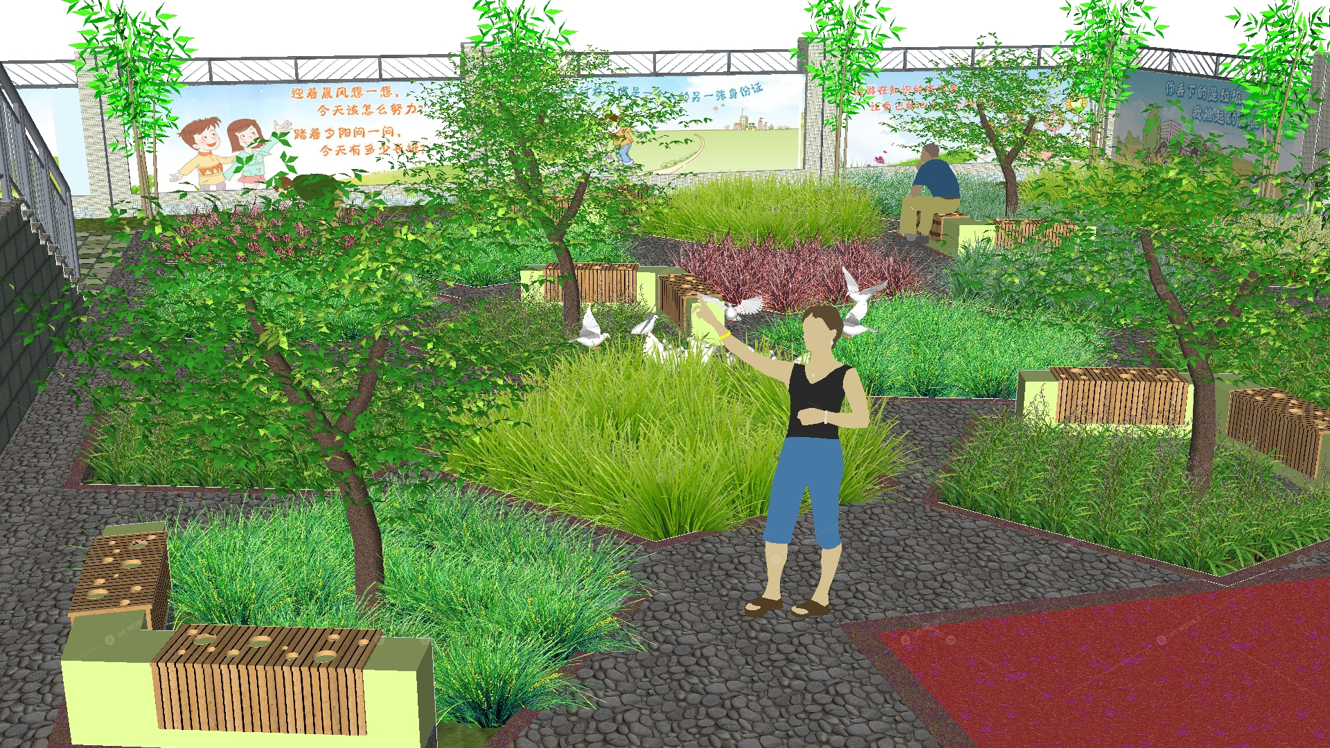 Courtyard Landscape 3D Models 2