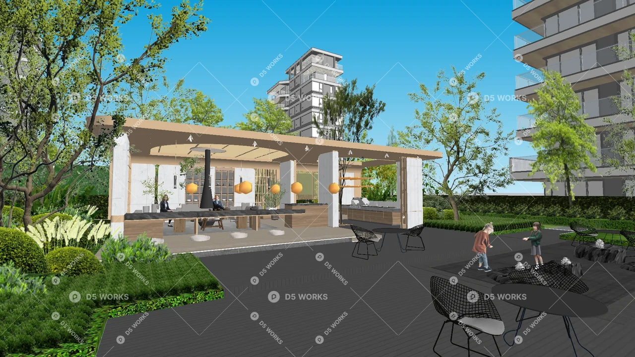 Residential Landscape 3d model thumbnail 2