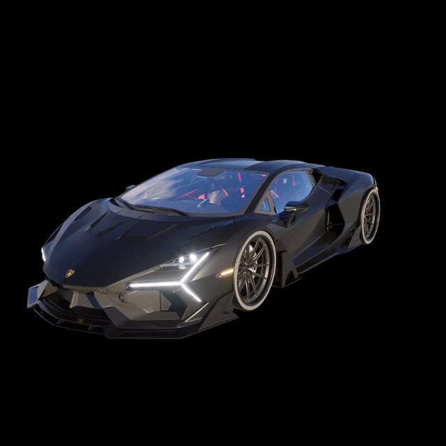 Futuristic Matte Black Hypercar 3D Model 3d model