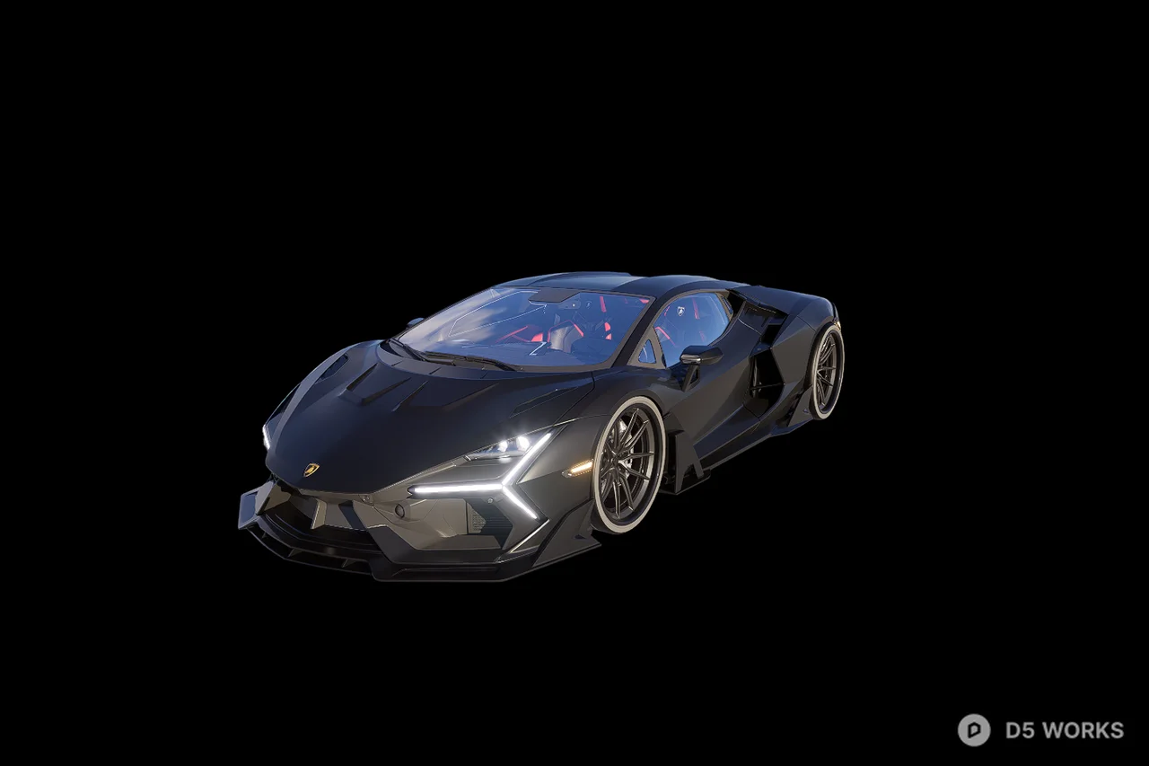 Futuristic Matte Black Hypercar 3D Model 3d model - Image 1