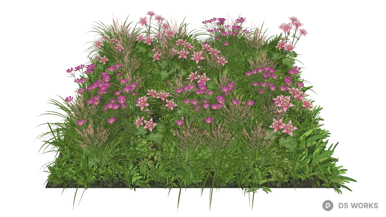 Floral Groundcover Arrangement 3d model - Image 1