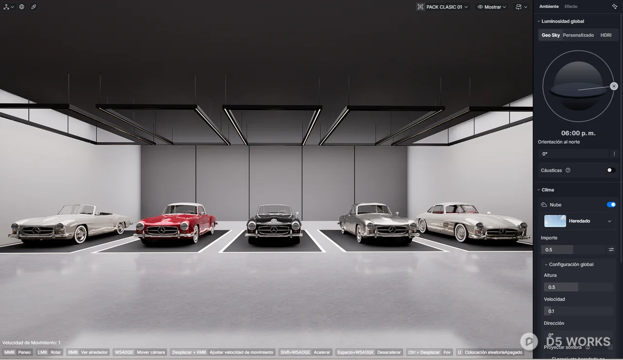 Classic 1950 Luxury Sports Car pack 3d model thumbnail 8