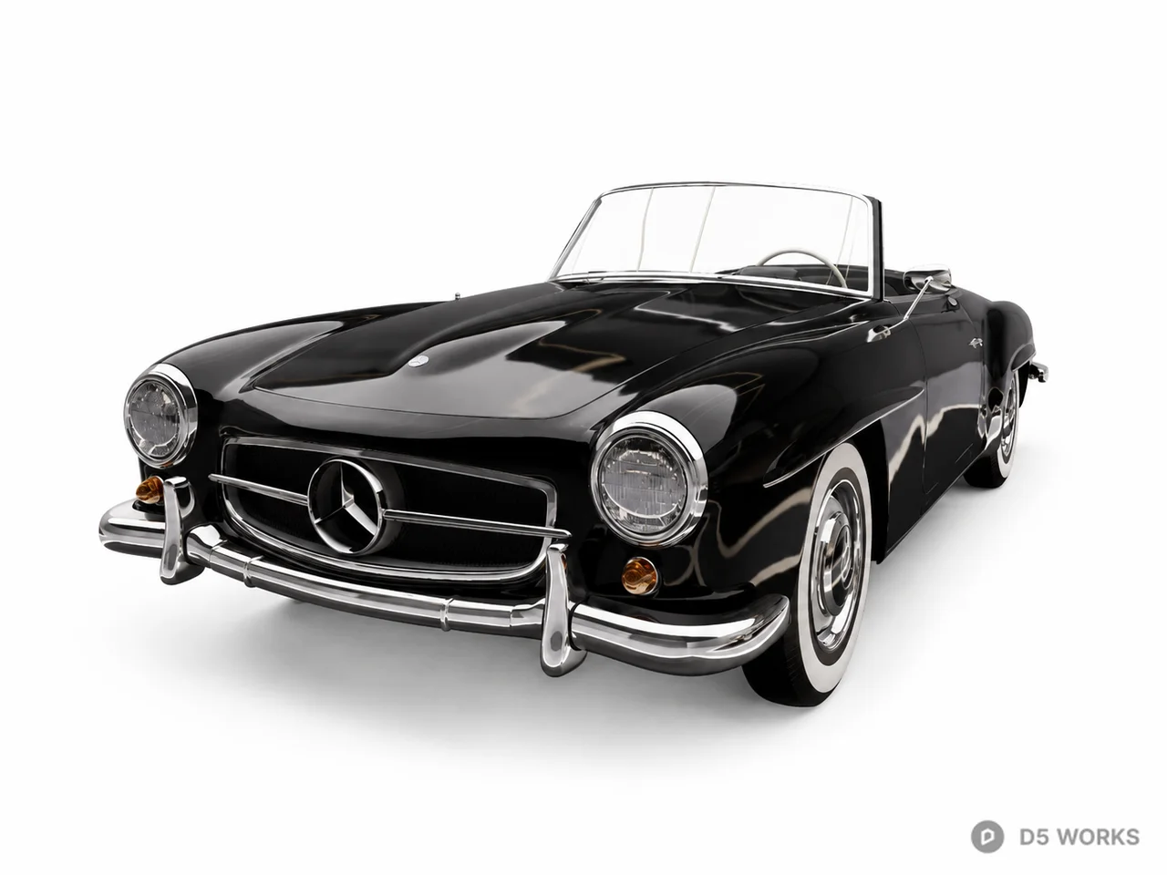 Classic 1950 Luxury Sports Car pack 3d model thumbnail 5