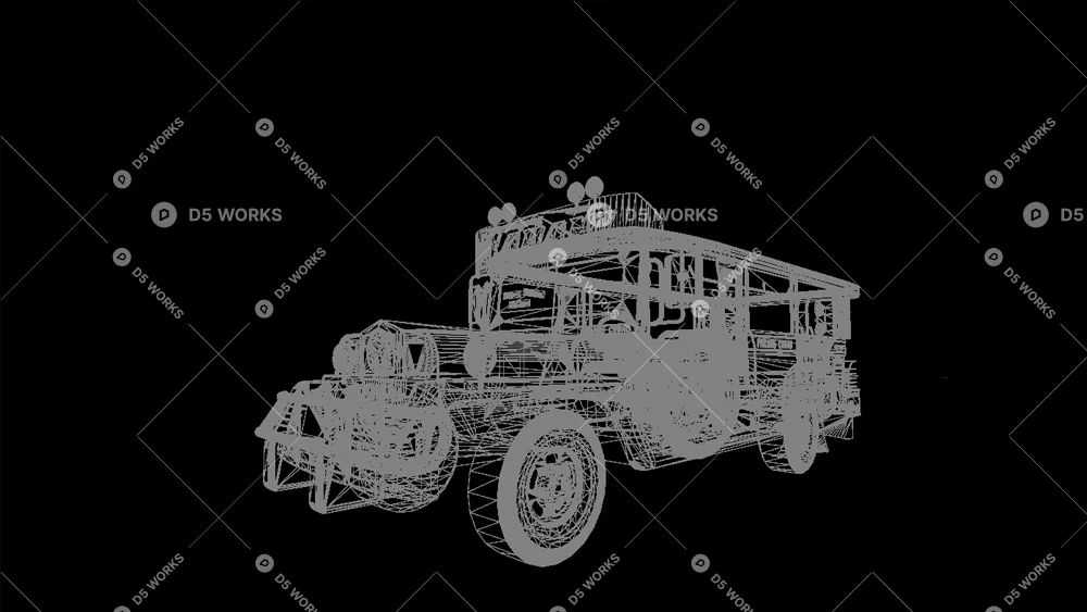 Sightseeing vehicle 3d model thumbnail 5