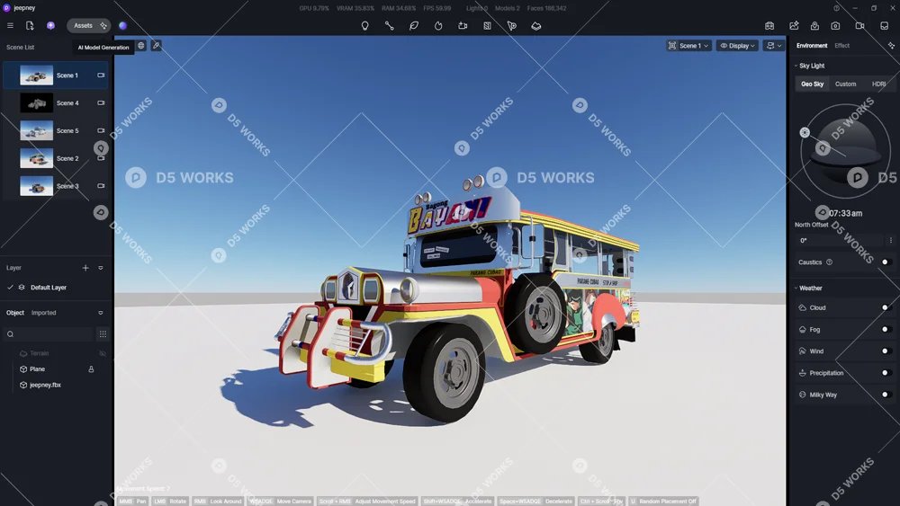 Sightseeing vehicle 3d model thumbnail 6