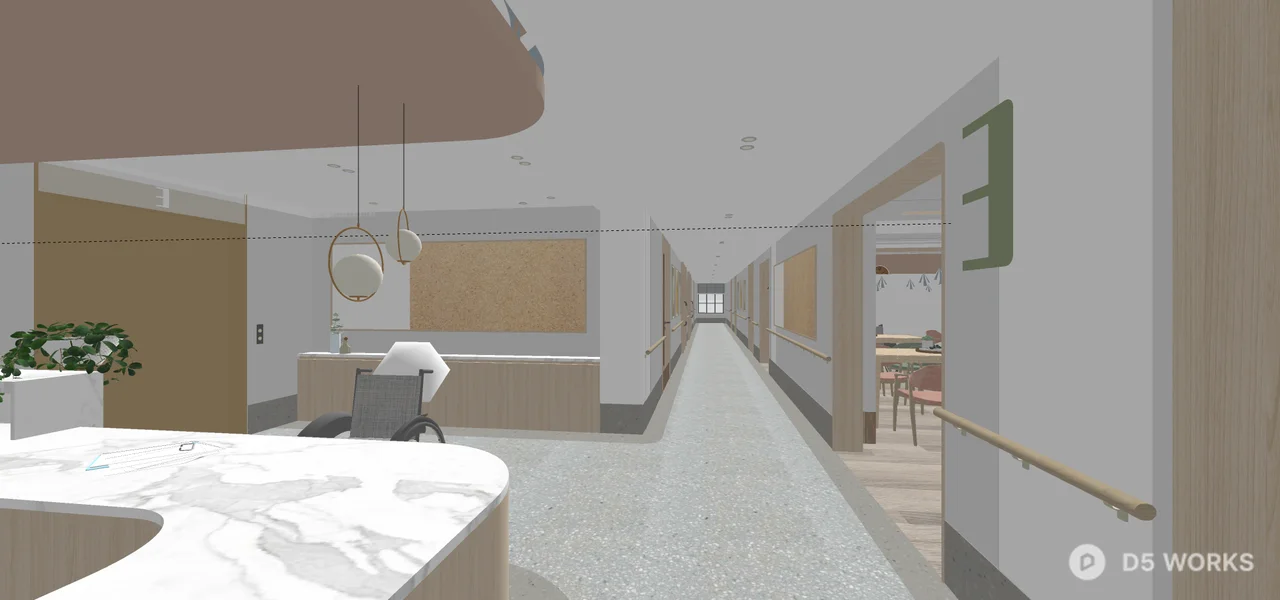 Modern Nursing Home Activity Center 3d model thumbnail 3