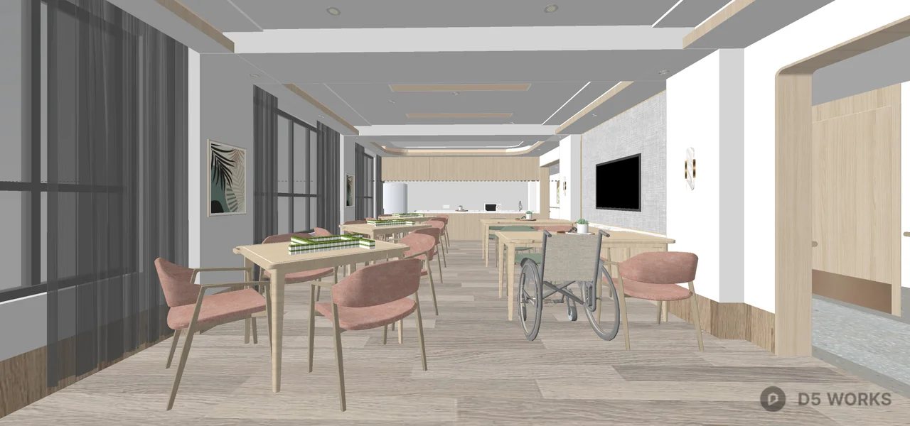 Modern Nursing Home Activity Center 3d model thumbnail 4