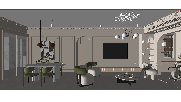 Modern Living & Dining Room
