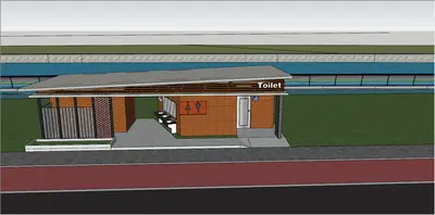 Modern Public Restroom Exterior