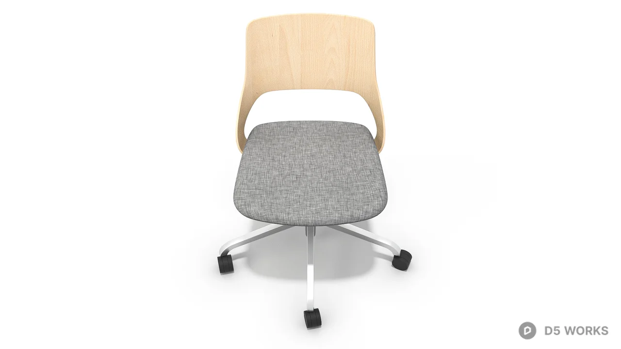 Minimalist Wood Frame Office Chair 3d model thumbnail 8
