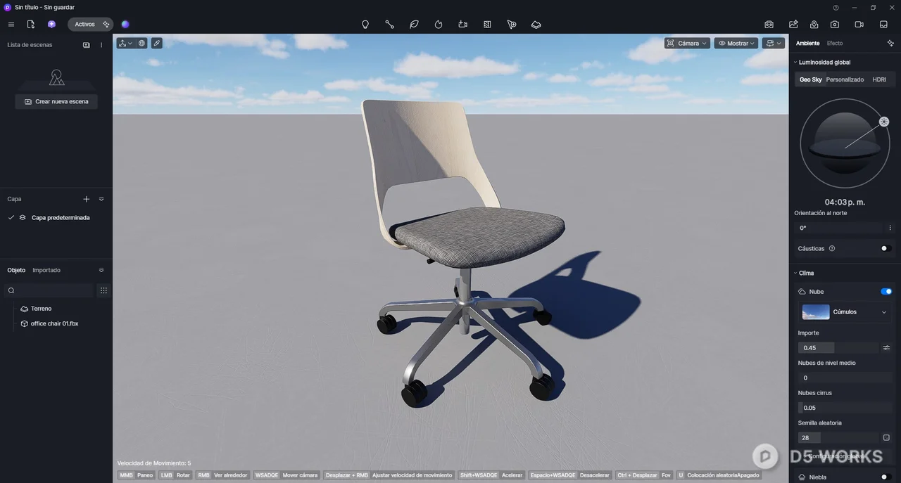 Minimalist Wood Frame Office Chair 3d model thumbnail 9