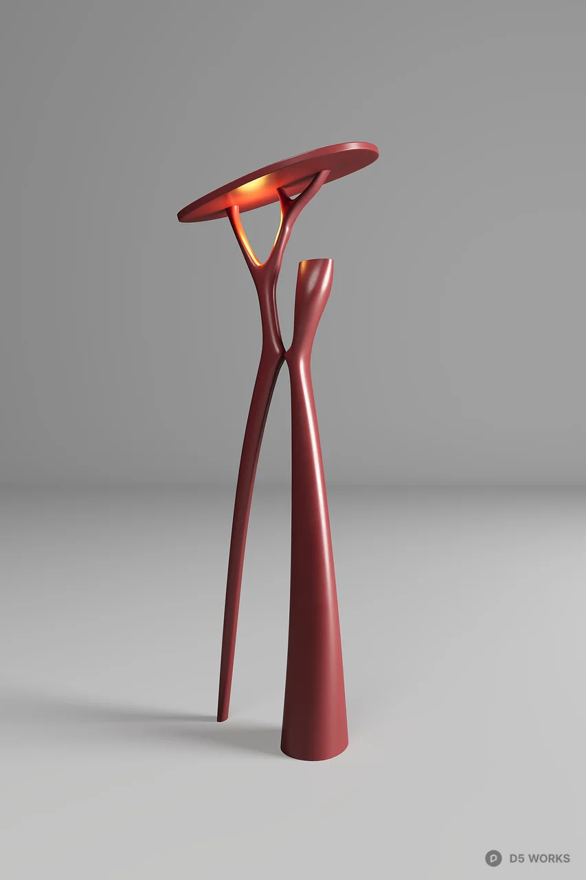 Organic Sculptural Floor Lamp 3d model - Image 1