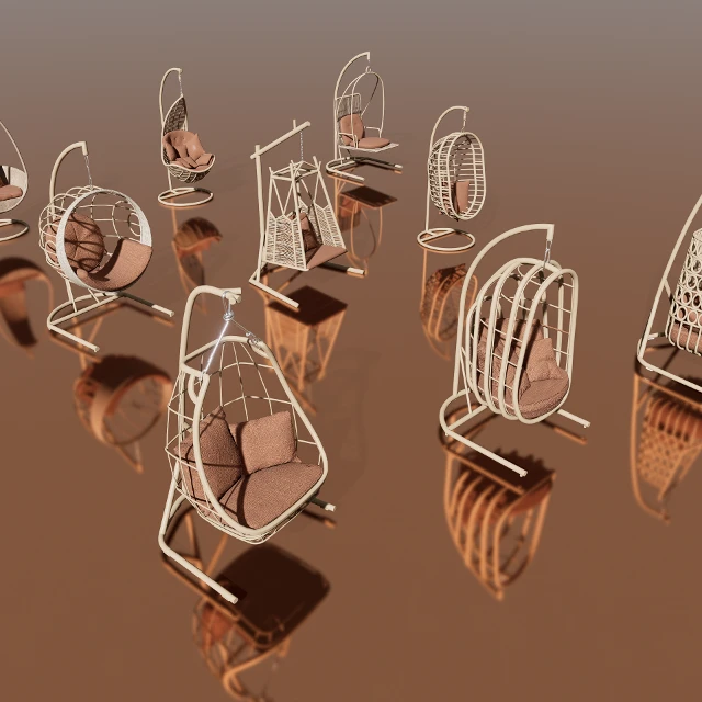 Modern Wicker Hanging Egg Chair 3d model