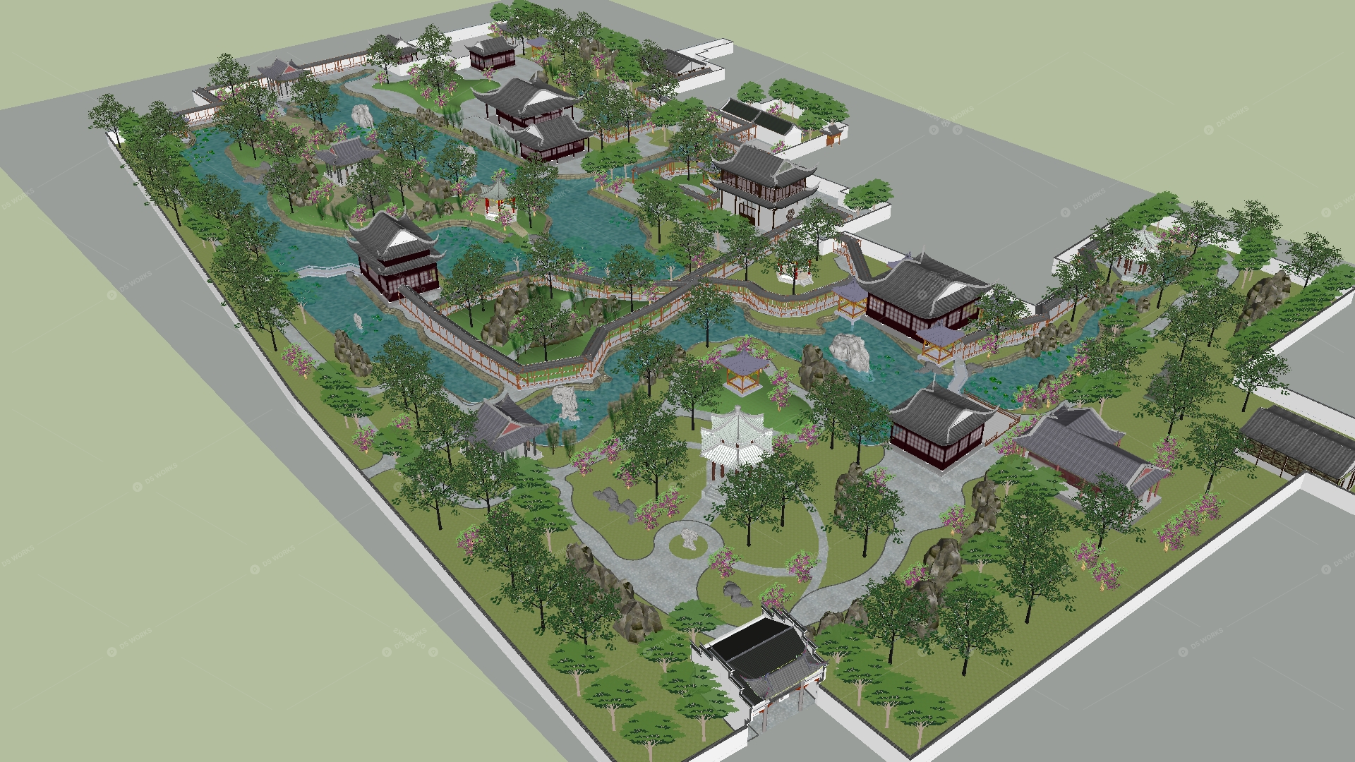 Courtyard Landscape 3D Models