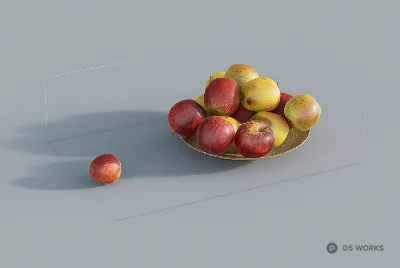 Fruit Plate With Apples And Pears 3d model - Image 1