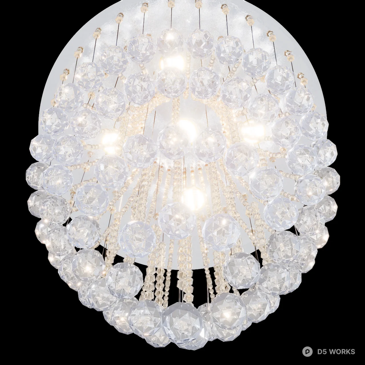 Tiered Crystal Beaded Chandelier 3d model thumbnail 4