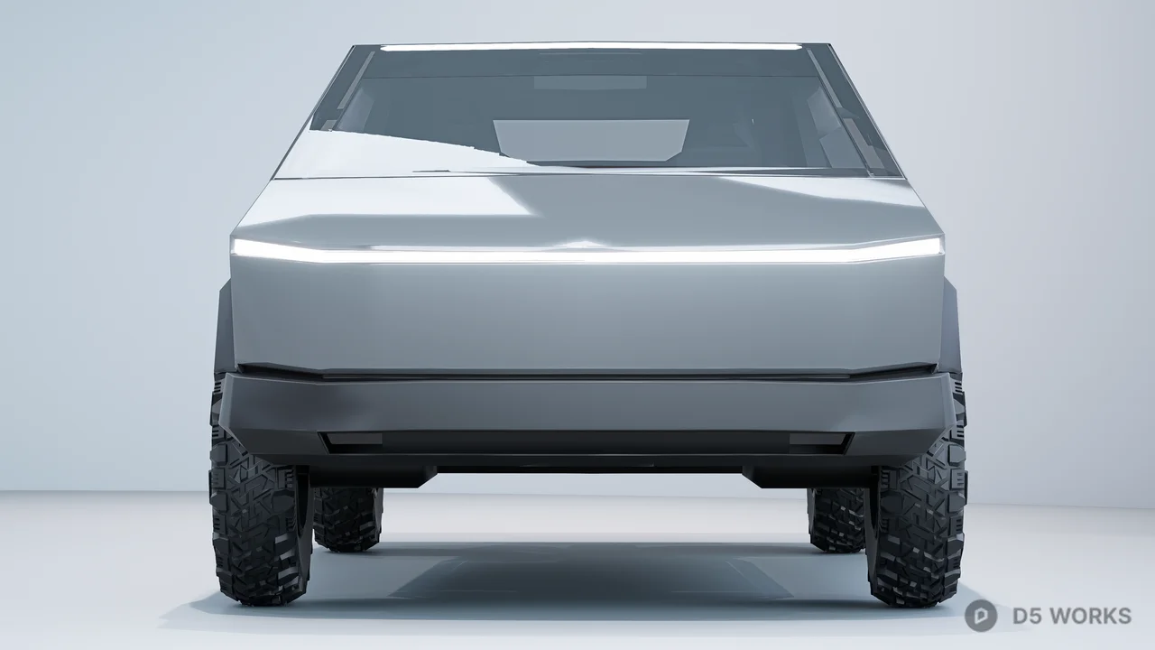 Futuristic Low Poly Electric Pickup Truck 3d model thumbnail 2