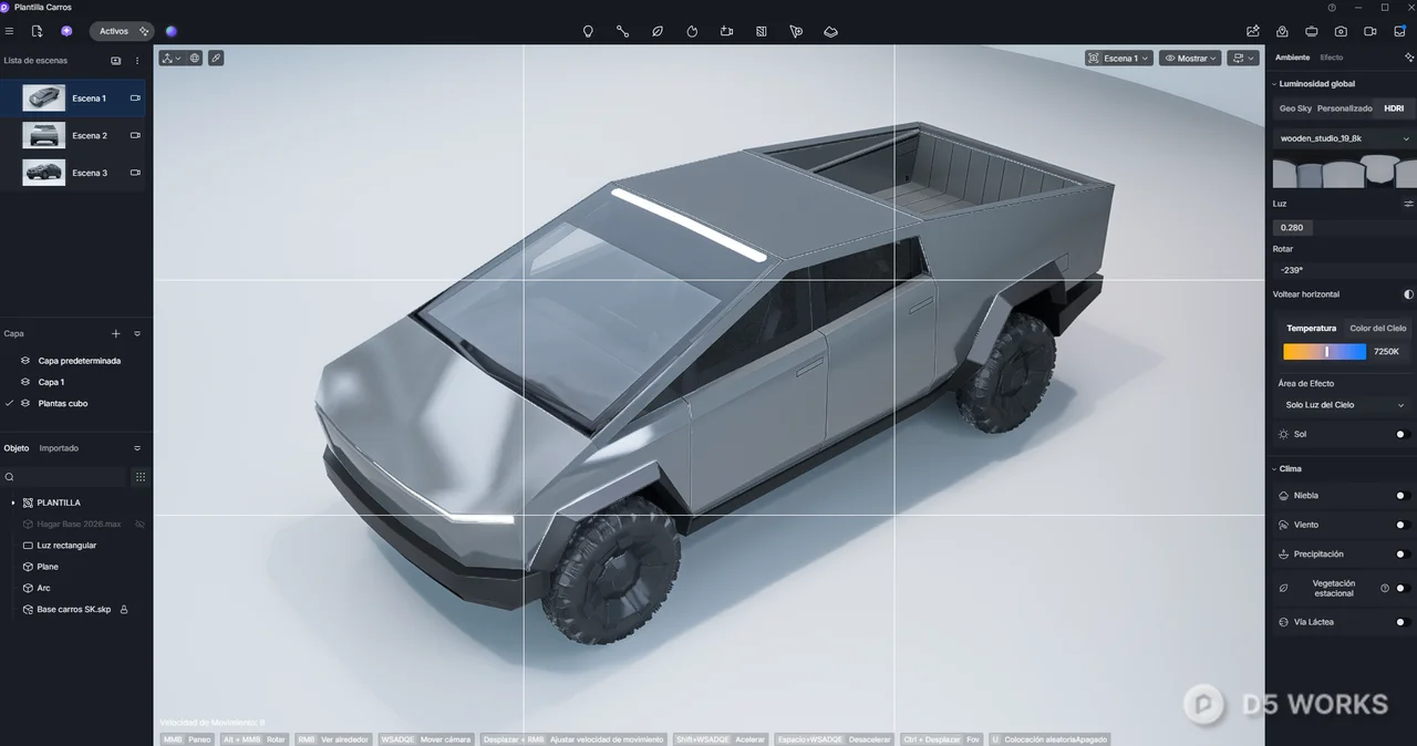 Futuristic Low Poly Electric Pickup Truck 3d model thumbnail 3